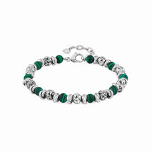 Load image into Gallery viewer, INSTINCT BRACELET 027919/045 STAINLESS STEEL WITH LAVA STONES &amp; GREEN MALACHITE
