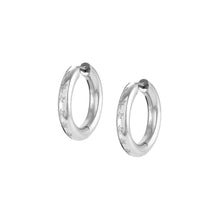 Load image into Gallery viewer, INFINITO EARRINGS 028204/001 STAINLESS STEEL WITH CZ HOOPS
