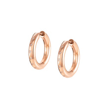 Load image into Gallery viewer, INFINITO EARRINGS 028204/011 ROSE GOLD WITH CZ HOOPS
