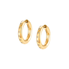 Load image into Gallery viewer, INFINITO EARRINGS 028204/012 GOLD WITH CRYSTAL HOOPS
