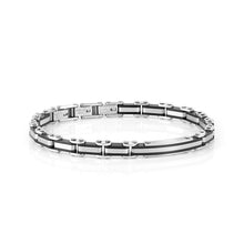 Load image into Gallery viewer, STRONG MEN&#39;S BRACELET 028300/007 STEEL WITH PVD STRIPES
