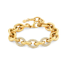 Load image into Gallery viewer, AFFINITY BRACELET 028600/012 GOLD PVD CHAIN &amp; CZ
