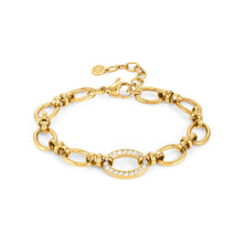 Load image into Gallery viewer, AFFINITY BRACELET 028603/012 GOLD PVD CHAIN &amp; CZ
