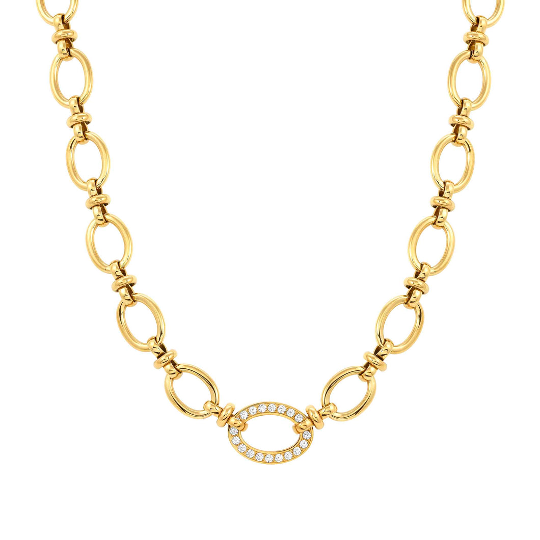 AFFINITY NECKLACE 028606/012 GOLD PVD CHAIN & CZ