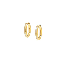 Load image into Gallery viewer, AFFINITY EARRINGS 028607/012 GOLD PVD HOOPS &amp; CZ
