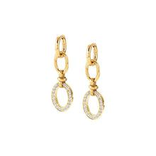 Load image into Gallery viewer, AFFINITY EARRINGS 028608/012 GOLD PVD LINKS &amp; CZ
