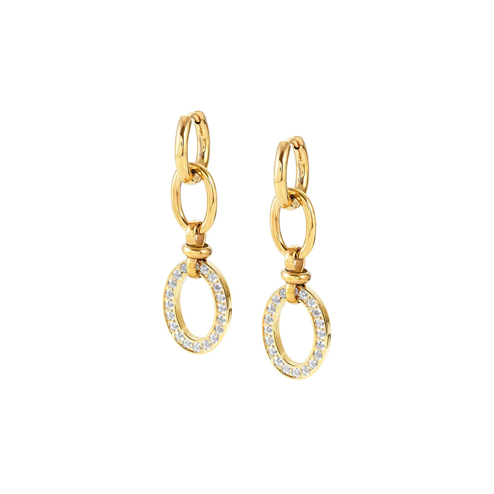 AFFINITY EARRINGS 028608/012 GOLD PVD LINKS & CZ
