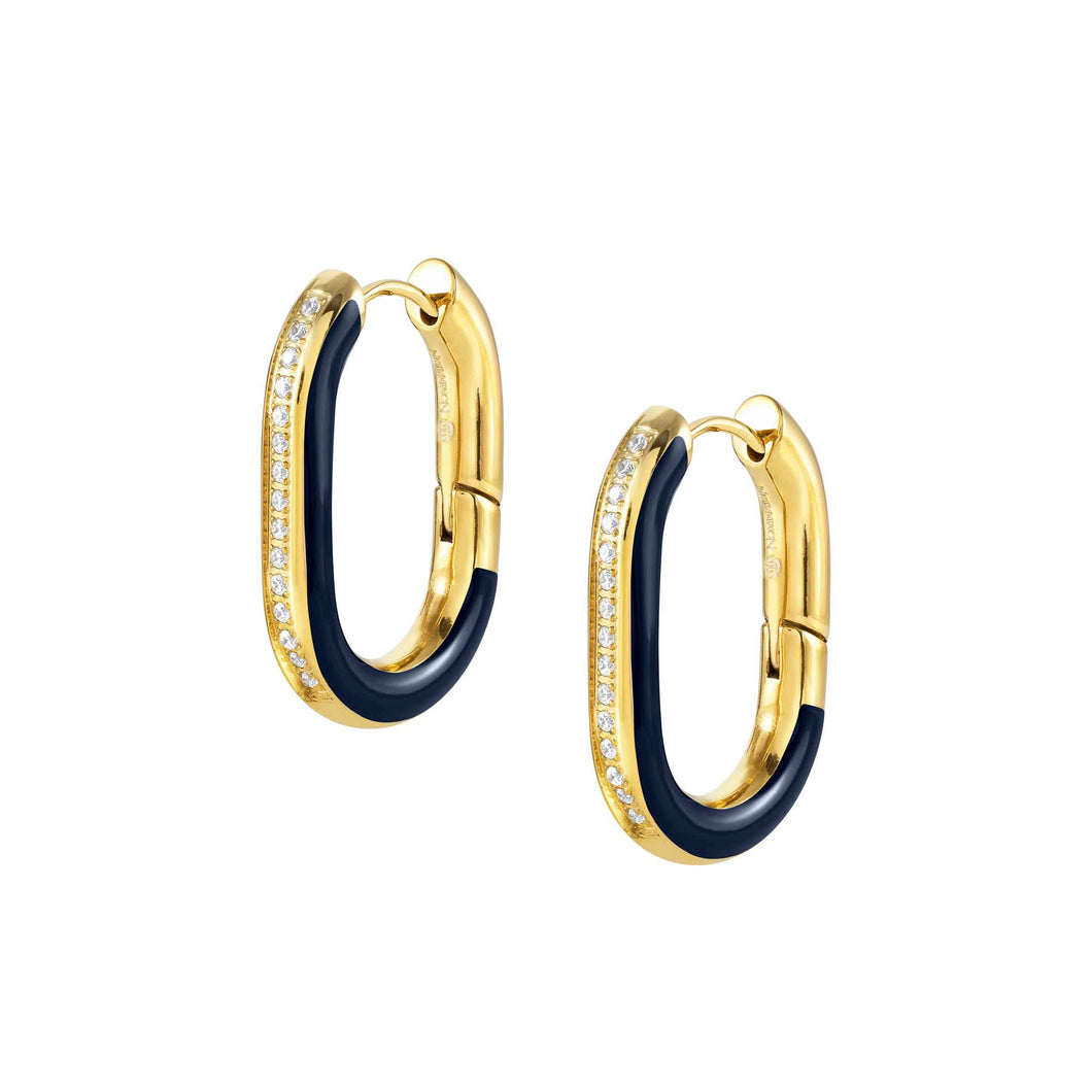 DRUSILLA BLUE EARRINGS 028713/004 GOLD WITH CZ