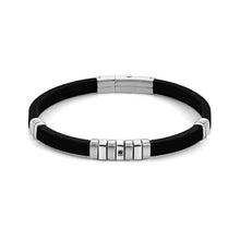 Load image into Gallery viewer, CITY BRACELET 028805/001 STEEL WITH BLACK CZ
