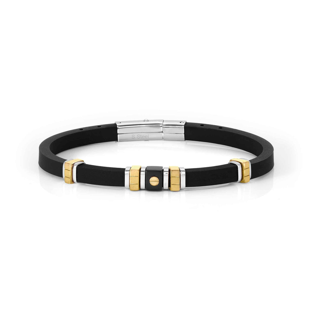 CITY BRACELET 028808/012 STAINLESS STEEL BLACK & GOLD PVD