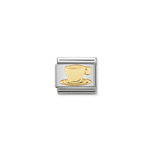 Load image into Gallery viewer, COMPOSABLE CLASSIC LINK 030109/05 COFFEE CUP SYMBOL IN 18K GOLD
