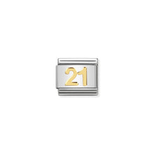 Load image into Gallery viewer, COMPOSABLE CLASSIC LINK 030109/36 NUMBER 21 SYMBOL IN 18K GOLD
