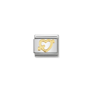 COMPOSABLE CLASSIC LINK 030116/09 HEART WITH ARROW IN 18K GOLD