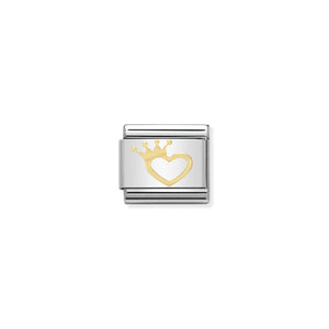 COMPOSABLE CLASSIC LINK 030116/17 HEART WITH CROWN IN 18K GOLD