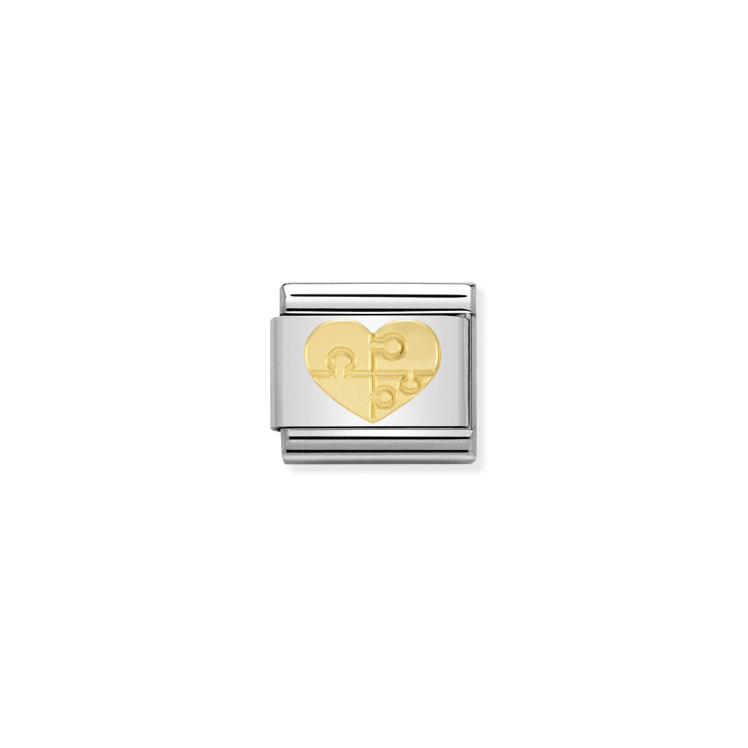 COMPOSABLE CLASSIC LINK 030116/18 HEART WITH PUZZLE IN 18K GOLD