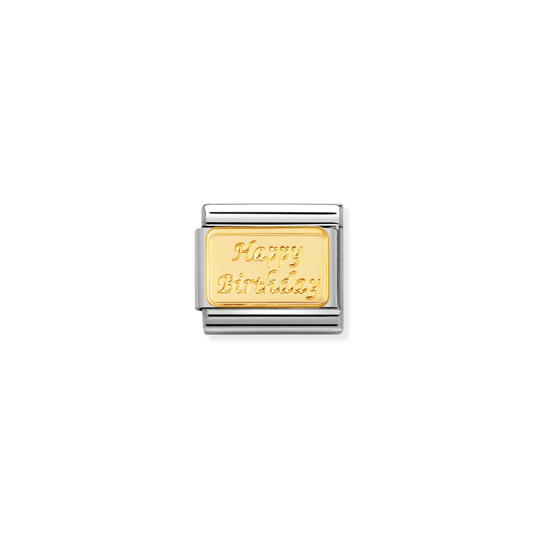 COMPOSABLE CLASSIC LINK 030121/09 HAPPY BIRTHDAY IN 18K GOLD