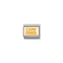Load image into Gallery viewer, COMPOSABLE CLASSIC LINK 030121/33 I LOVE FAMILY IN 18K GOLD
