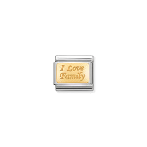 COMPOSABLE CLASSIC LINK 030121/33 I LOVE FAMILY IN 18K GOLD