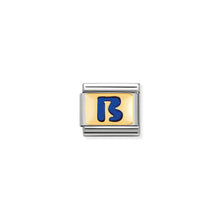 Load image into Gallery viewer, COMPOSABLE CLASSIC LINK 030201/02 BLUE LETTER B IN 18K GOLD &amp; ENAMEL
