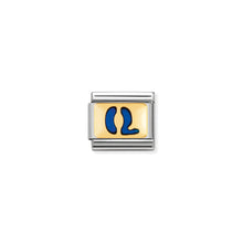 Load image into Gallery viewer, COMPOSABLE CLASSIC LINK 030201/17 BLUE LETTER Q IN 18K GOLD &amp; ENAMEL
