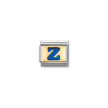 Load image into Gallery viewer, COMPOSABLE CLASSIC LINK 030201/26 BLUE LETTER Z IN 18K GOLD &amp; ENAMEL

