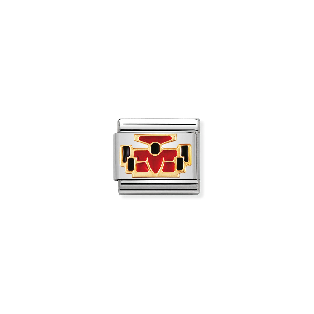 COMPOSABLE CLASSIC LINK 030203/23 RED CAR IN 18K GOLD & ENAMEL