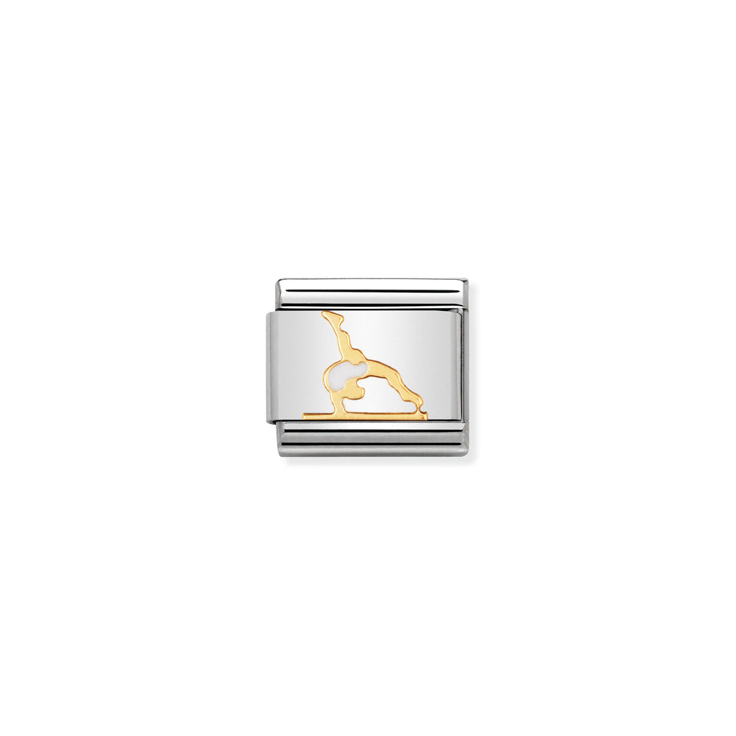 COMPOSABLE CLASSIC LINK 030203/37 GYMNAST IN 18K GOLD & ENAMEL