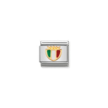 Load image into Gallery viewer, COMPOSABLE CLASSIC LINK 030204/02 ITALY SHIELD IN 18K GOLD &amp; ENAMEL
