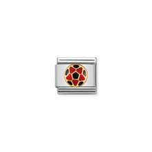 Load image into Gallery viewer, COMPOSABLE CLASSIC LINK 030204/16 RED AND BLACK BALL IN 18K GOLD &amp; ENAMEL

