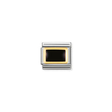 Load image into Gallery viewer, COMPOSABLE CLASSIC LINK 030206/14 BLACK RECTANGLE IN 18K GOLD &amp; ENAMEL
