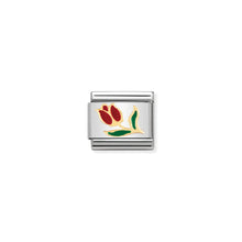 Load image into Gallery viewer, COMPOSABLE CLASSIC LINK 030214/10 RED TULIP IN 18K GOLD AND ENAMEL
