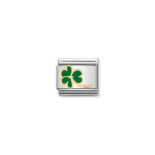 Load image into Gallery viewer, COMPOSABLE CLASSIC LINK 030214/23 CLOVER WITH STEM IN 18K GOLD AND ENAMEL
