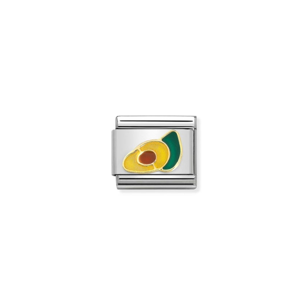 COMPOSABLE CLASSIC LINK 030215/20 AVOCADO IN 18K GOLD AND ENAMEL