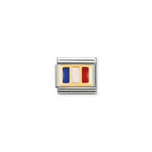 Load image into Gallery viewer, COMPOSABLE CLASSIC LINK 030234/05 FRANCE FLAG IN 18K GOLD AND ENAMEL
