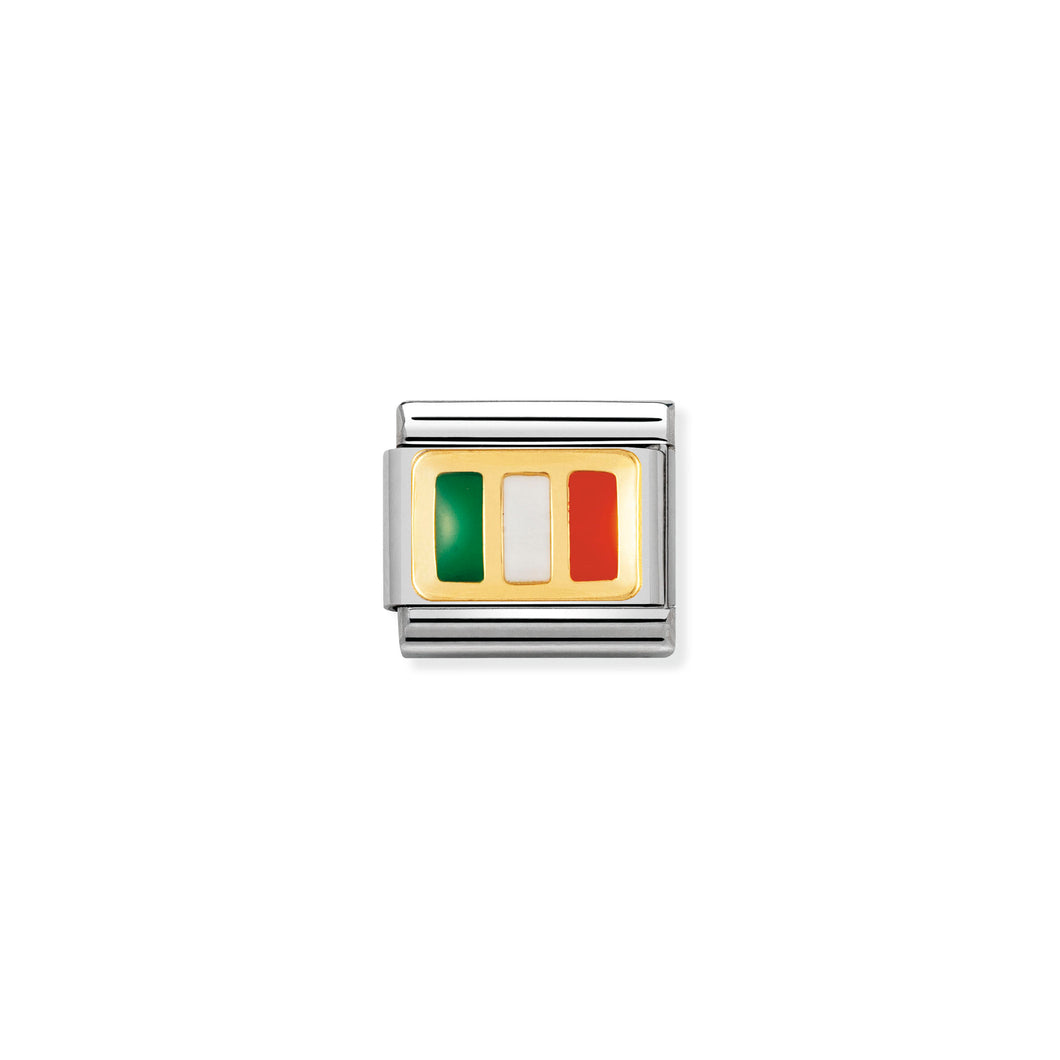 COMPOSABLE CLASSIC LINK 030234/10 IRELAND FLAG IN 18K GOLD AND ENAMEL