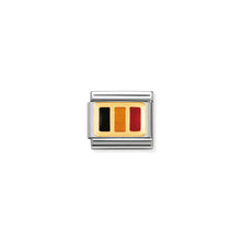 Load image into Gallery viewer, COMPOSABLE CLASSIC LINK 030234/11 BELGIUM FLAG IN 18K GOLD AND ENAMEL
