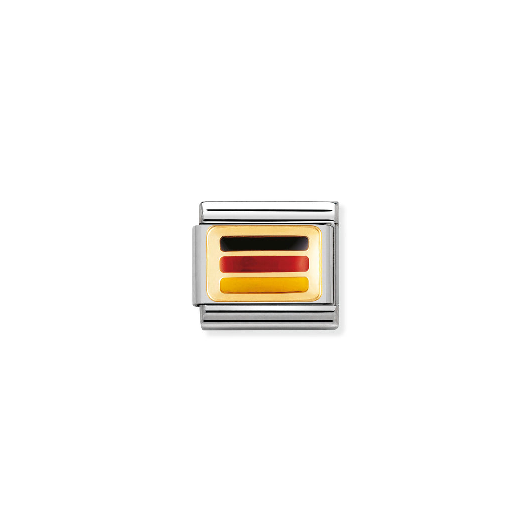 COMPOSABLE CLASSIC LINK 030234/14 GERMANY FLAG IN 18K GOLD AND ENAMEL