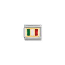 Load image into Gallery viewer, COMPOSABLE CLASSIC LINK 030234/21 ITALY FLAG IN 18K GOLD AND ENAMEL
