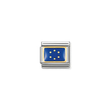 Load image into Gallery viewer, COMPOSABLE CLASSIC LINK 030234/24 EUROPEAN UNION FLAG IN 18K GOLD AND ENAMEL
