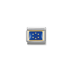 COMPOSABLE CLASSIC LINK 030234/24 EUROPEAN UNION FLAG IN 18K GOLD AND ENAMEL