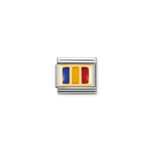 Load image into Gallery viewer, COMPOSABLE CLASSIC LINK 030234/26 ROMANIA FLAG IN 18K GOLD AND ENAMEL
