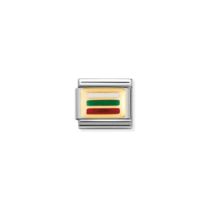 COMPOSABLE CLASSIC LINK 030234/27 BULGARIA FLAG IN 18K GOLD AND ENAMEL
