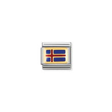 Load image into Gallery viewer, COMPOSABLE CLASSIC LINK 030234/31 ICELAND FLAG IN 18K GOLD AND ENAMEL
