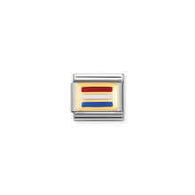 Load image into Gallery viewer, COMPOSABLE CLASSIC LINK 030234/32 LUXEMBOURG FLAG IN 18K GOLD AND ENAMEL
