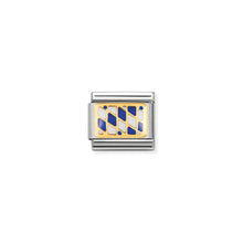 Load image into Gallery viewer, COMPOSABLE CLASSIC LINK 030234/37 BAVARIA FLAG IN 18K GOLD AND ENAMEL
