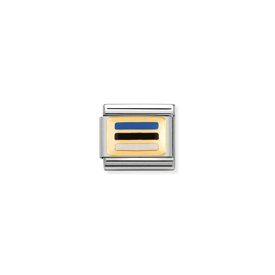COMPOSABLE CLASSIC LINK 030234/38 ESTONIA FLAG IN 18K GOLD AND ENAMEL