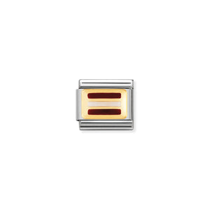 COMPOSABLE CLASSIC LINK 030234/42 LATVIA FLAG IN 18K GOLD AND ENAMEL