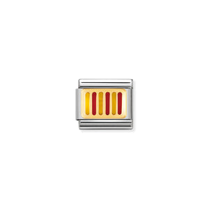 COMPOSABLE CLASSIC LINK 030234/45 CATALONIA FLAG IN 18K GOLD AND ENAMEL
