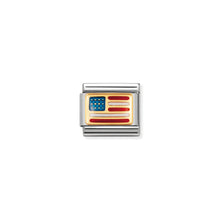 Load image into Gallery viewer, COMPOSABLE CLASSIC LINK 030235/04 USA FLAG IN 18K GOLD AND ENAMEL

