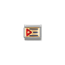 Load image into Gallery viewer, COMPOSABLE CLASSIC LINK 030235/07 CUBA FLAG IN 18K GOLD AND ENAMEL
